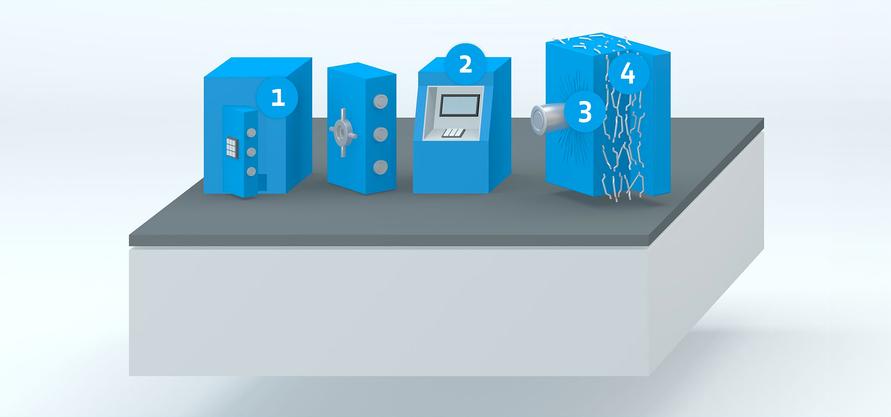 Fibre application in security technology illustration Fibre application in security technology illustration