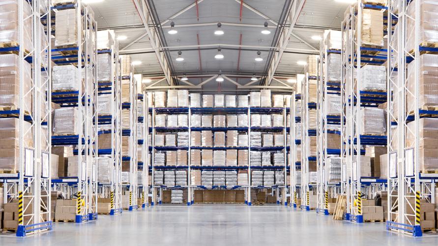 LIDL logistics Herne industrial floor Large industrial floor at LIDL logistics centre in Herne used as handling area.